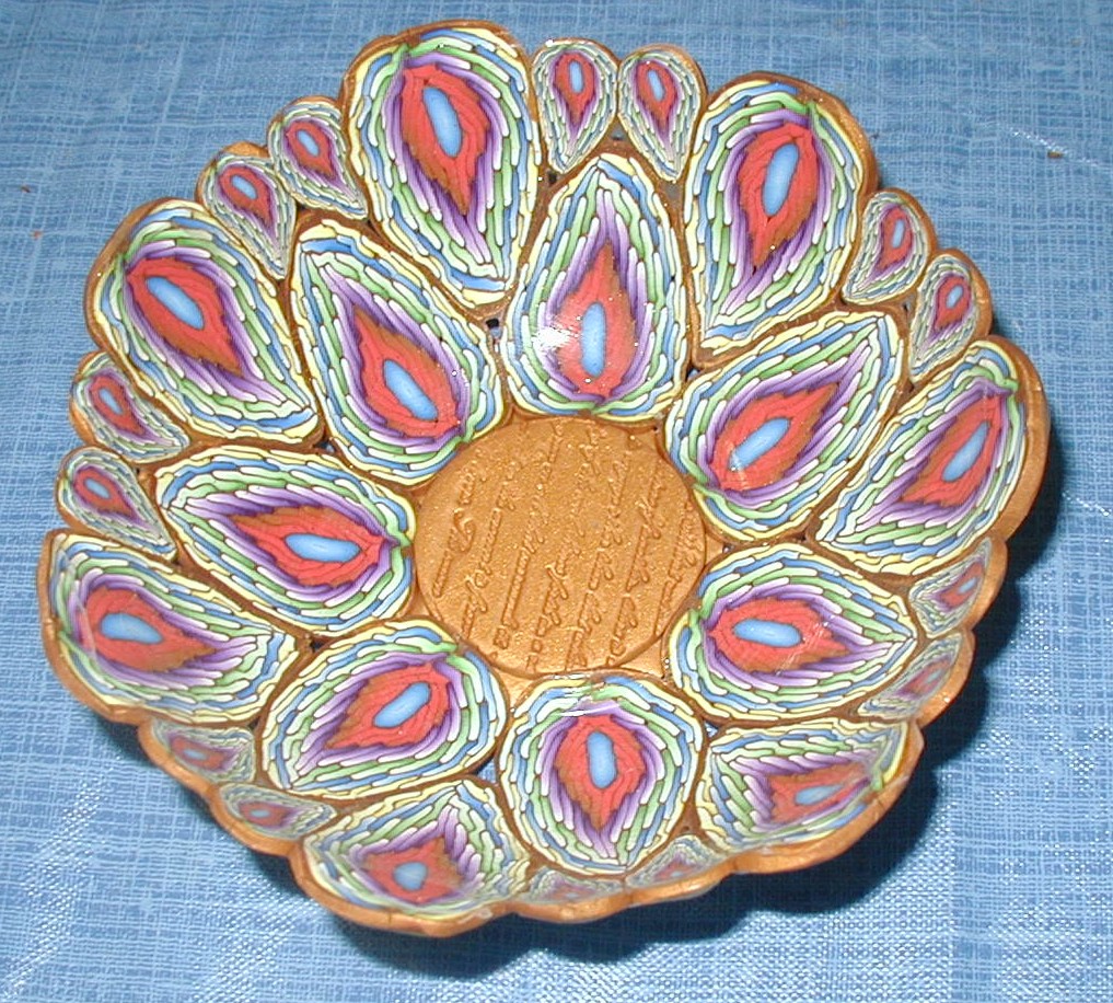 Feathercane Bowl, polymer clay - SOLD