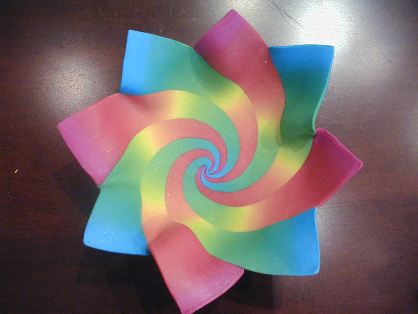 Rainbow bowl, polymer clay $75.00